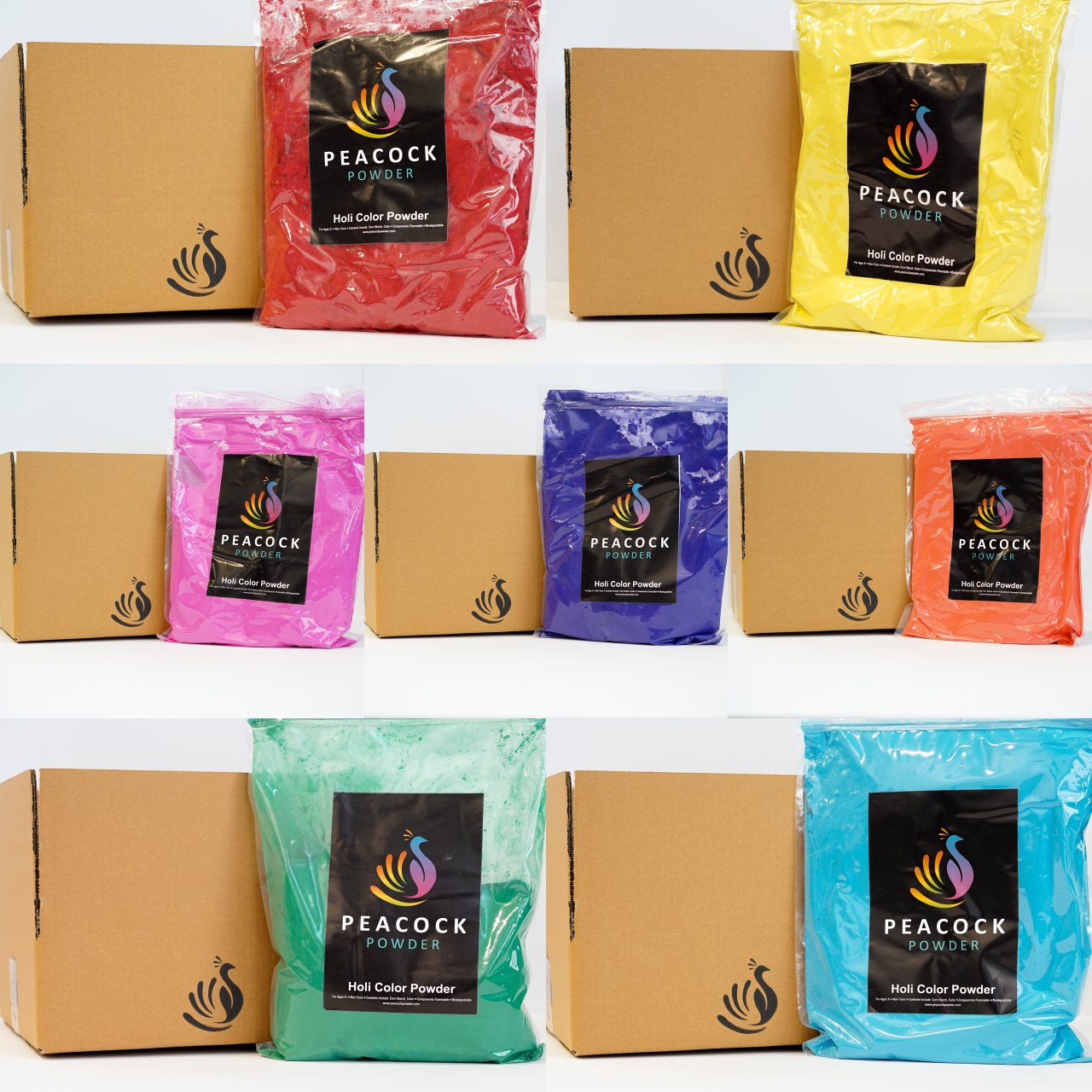 490 Pounds of our 7 Rainbow Colors in Bulk Wholesale Powder