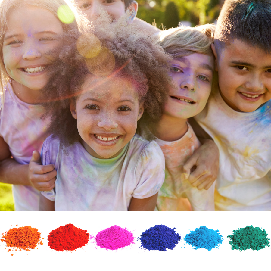 50lbs total of Holi Color Powder - 10 Five Pound Bags – Peacock Powder