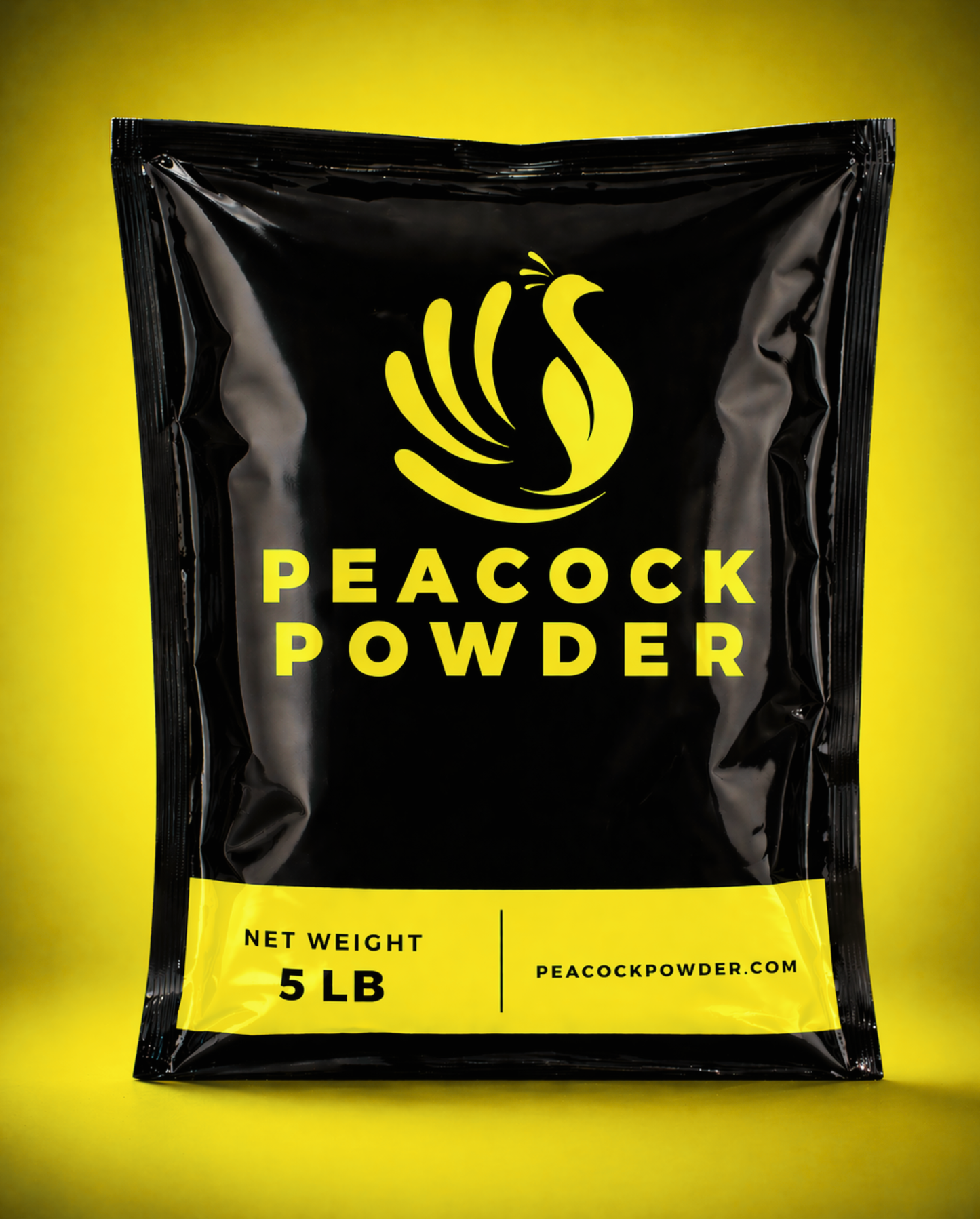 Peacock Powder 5 lb bag of yellow color powder for color run fundraisers