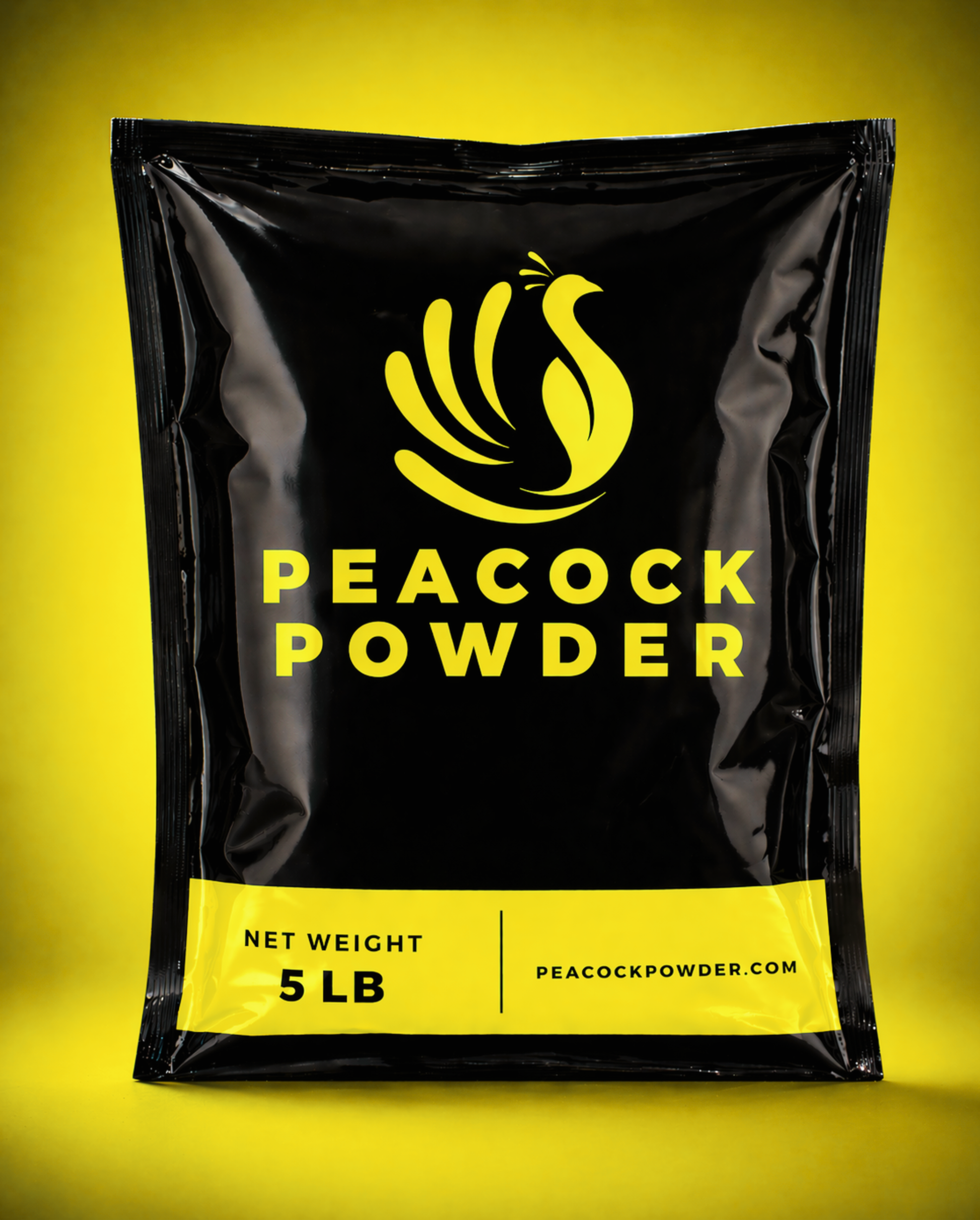 Peacock Powder 5 lb bag of yellow color powder for color run fundraisers
