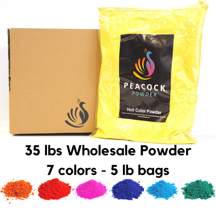 35lb - 7 Pack [5lb Bags] Holi Color Powder