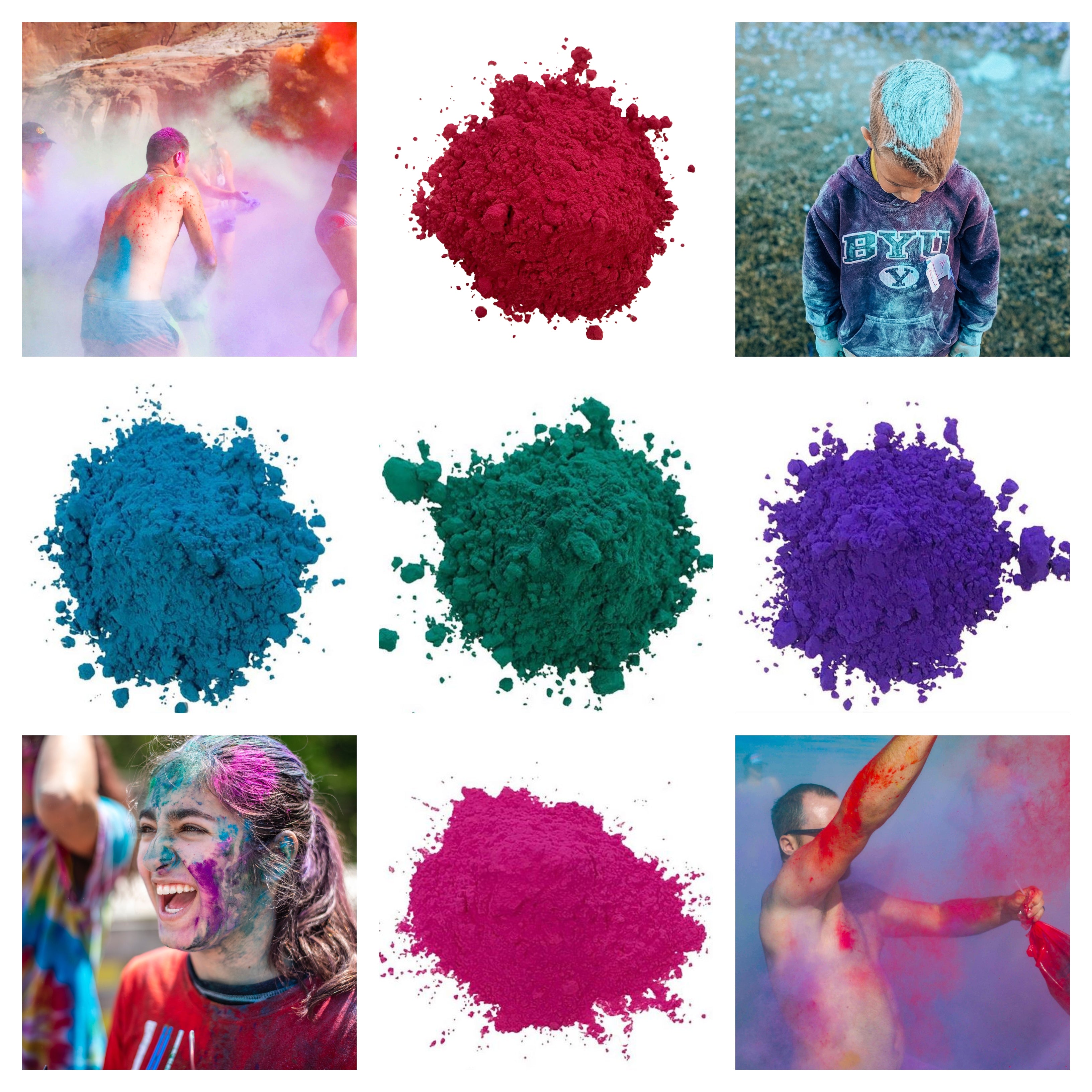 140lbs Bulk Holi Powder All Colors - 20lbs of 7 Colors