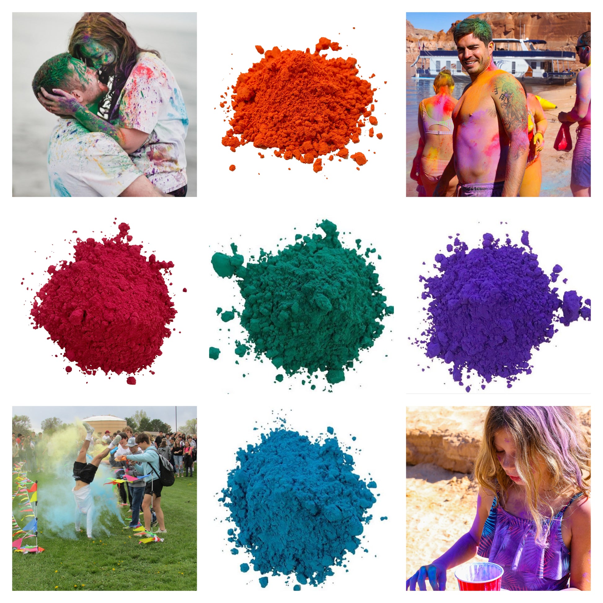 35 Holi Color Chalk powder packets of 50 grams each - Assorted colors  perfect for Holi Color party, Fun Runs, Fundraisers, Gender Reveal, Photo  Shoot