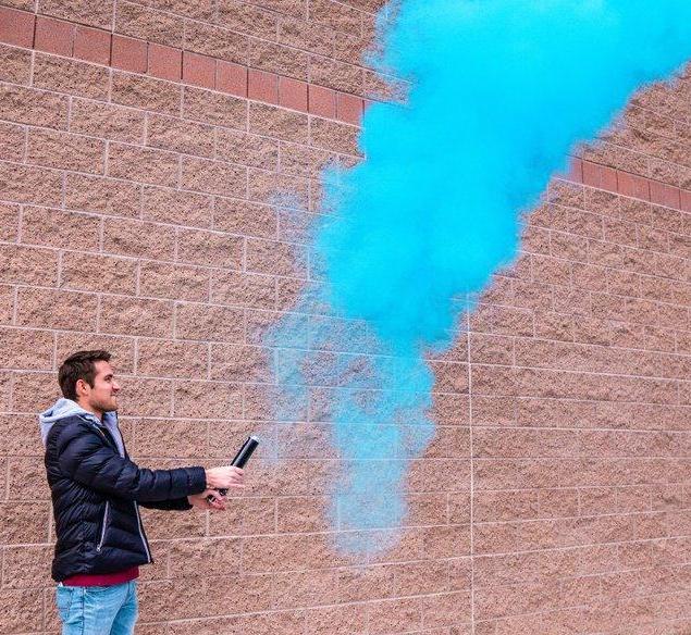 color powder smoke cannon blue
